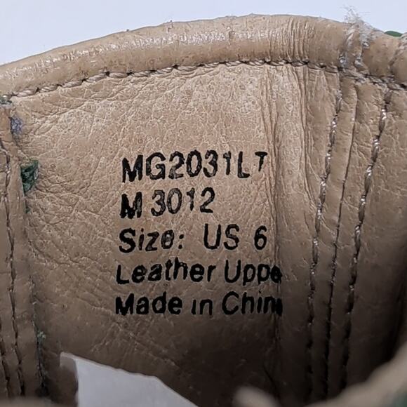 Morgan & Milo Green Leather Boots Girls Size 6 - Picture 4 of 5